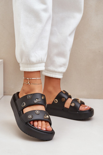Lichte slippers Dames slippers met clips zwart Ravanala 2