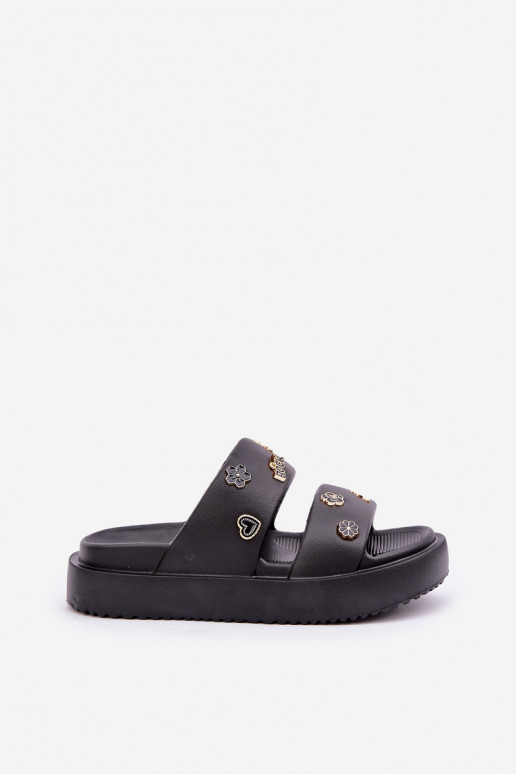 Pantoufles légères Pantoufles pour femmes Z Przypinkami couleur noire Ravanala Pantoufles légères Pantoufles pour femmes Z Przypinkami couleur noire Ravanala