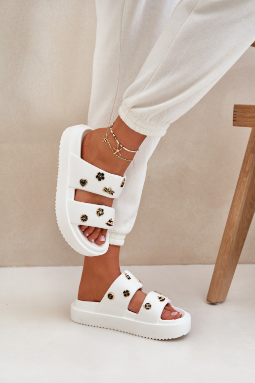 Pantoufles légères Pantoufles pour femmes Z Przypinkami couleur blanche Ravanala Pantoufles légères Pantoufles pour femmes Z Przypinkami couleur blanche Ravanala