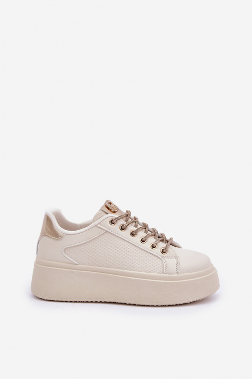Chaussures modèle baskets avec une plateforme Avec des décorationsi SznuróÀkami beige Fonetha Chaussures modèle baskets avec une plateforme Avec des décorationsi SznuróÀkami beige Fonetha