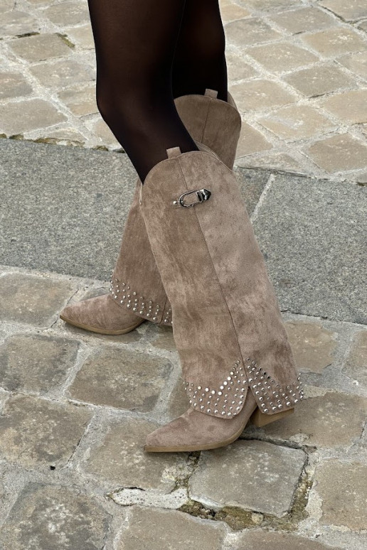 Bottes montantes avec talons couleur... Bottes montantes avec talons couleur...