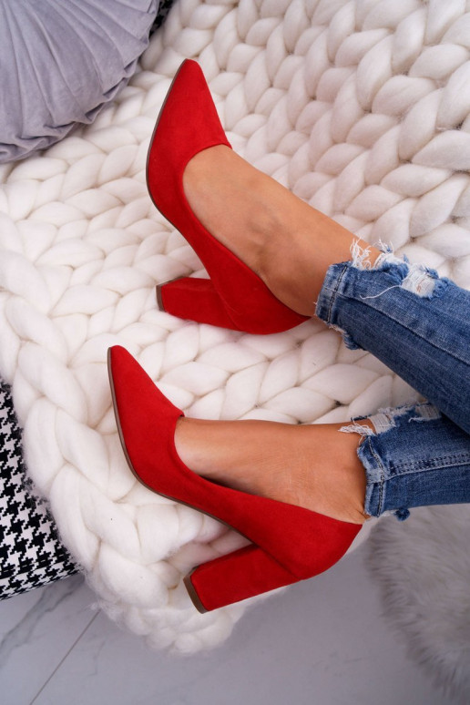 INildlederschuhe mit hohen Absätzen rote Farbe Florena