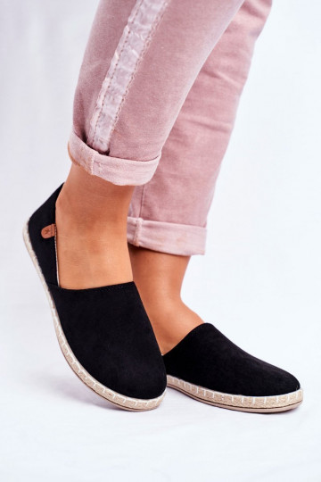 Espadrilles mit Veloursmaterial schZuarze Farbe Vulcano