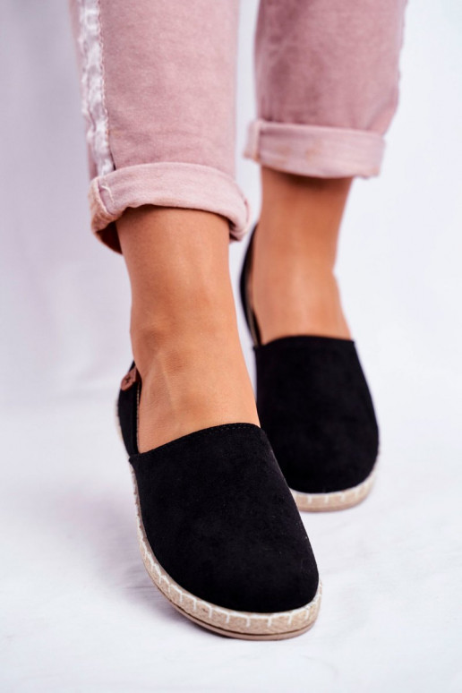 Espadrilles en velours couleur noire Vulcano