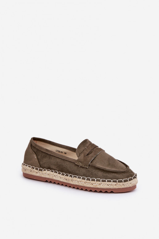 Espadrilles Avec JutoÀa Plecionką Sur une semelle plate couleur kaki Shilova Espadrilles Avec JutoÀa Plecionką Sur une semelle plate couleur kaki Shilova
