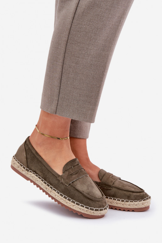Espadrilles Avec JutoÀa Plecionką Sur une semelle plate couleur kaki Shilova Espadrilles Avec JutoÀa Plecionką Sur une semelle plate couleur kaki Shilova
