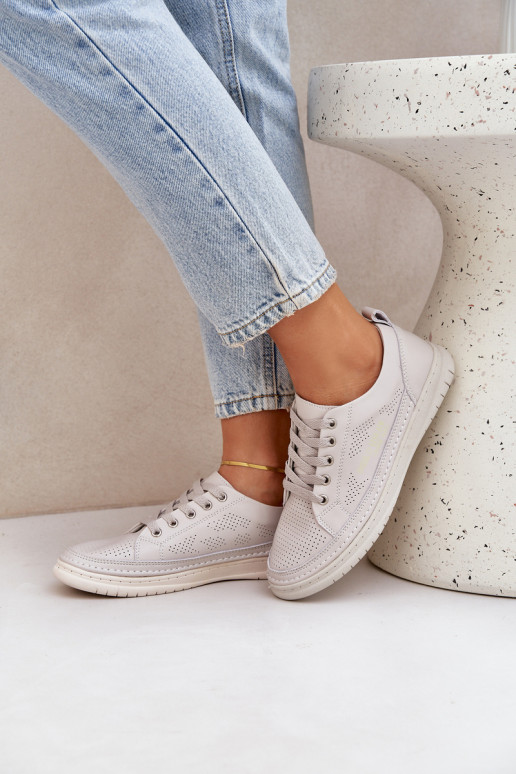 Echt leren sneakers grijs Cloesa Echt leren sneakers grijs Cloesa