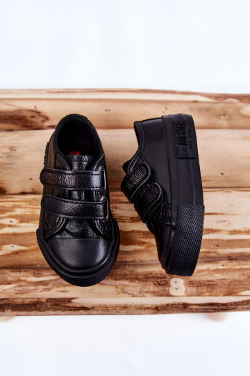 Kinderschuhe aus Leder mit Klettverschlüssen BIG STAR KK374054 schwarz 2