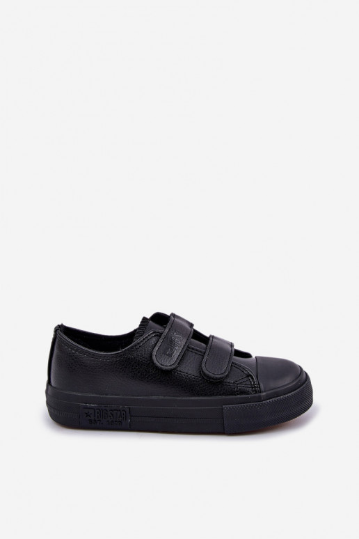 Chaussures décontractées en cuir pour enfants avec fermetures collantes BIG STAR KK374054 noir Chaussures décontractées en cuir pour enfants avec fermetures collantes BIG STAR KK374054 noir