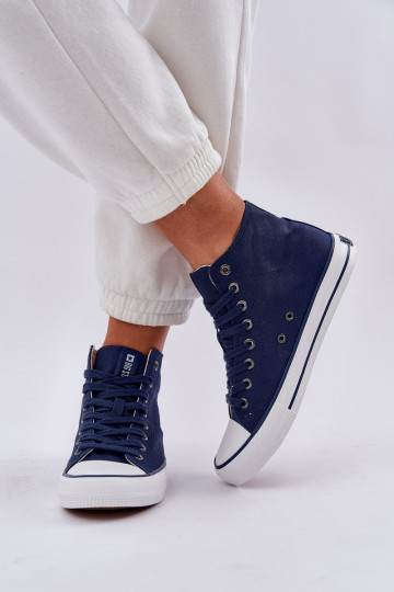 Dames vrijetijdsschoenen met schacht Big Star DD274333 donkerblauwe kleur