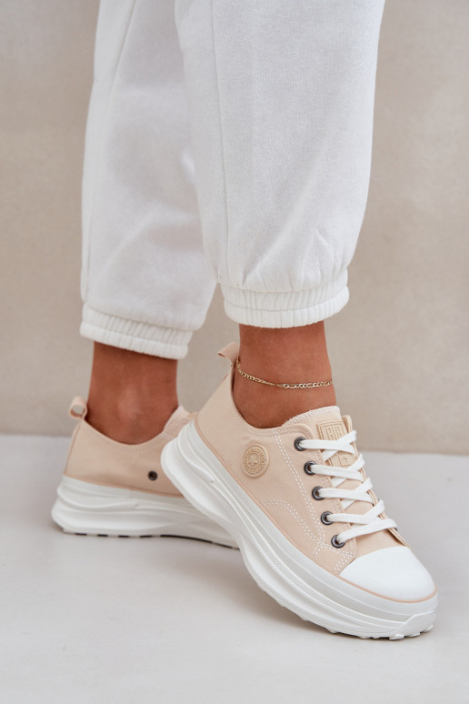 Chaussures de femme avec des semelles massives à la mode Big Star NN274127 beige Chaussures de femme avec des semelles massives à la mode Big Star NN274127 beige