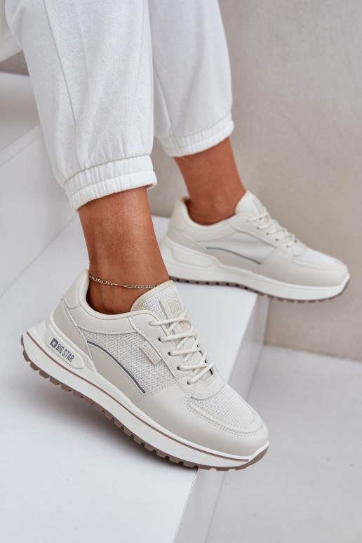 Chaussures modèle baskets Féminin Big Star NN274A088 couleur ivoire Chaussures modèle baskets Féminin Big Star NN274A088 couleur ivoire