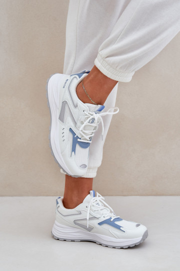 baskets Féminin Big Star NN274A094 HI-POLY SYSTEM Blanc-couleur bleue 2