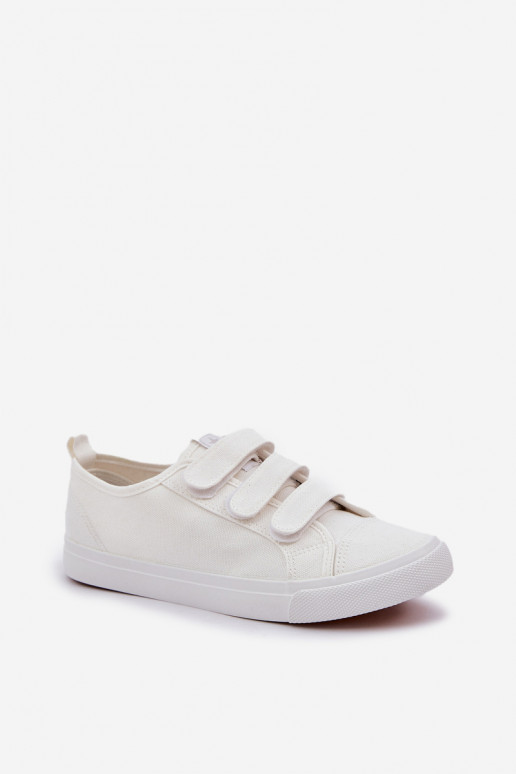 Jeugd platte sneakers met zelfklevende bevestigingsmiddelen Initte kleur Dilan Jeugd platte sneakers met zelfklevende bevestigingsmiddelen Initte kleur Dilan
