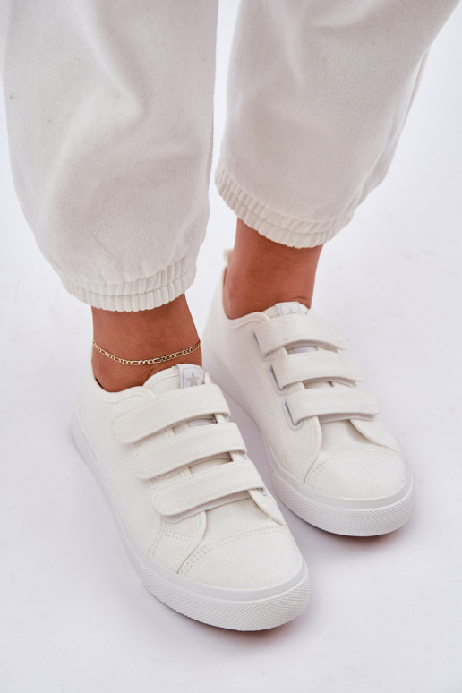 Jeugd platte sneakers met zelfklevende bevestigingsmiddelen Initte kleur Dilan Jeugd platte sneakers met zelfklevende bevestigingsmiddelen Initte kleur Dilan