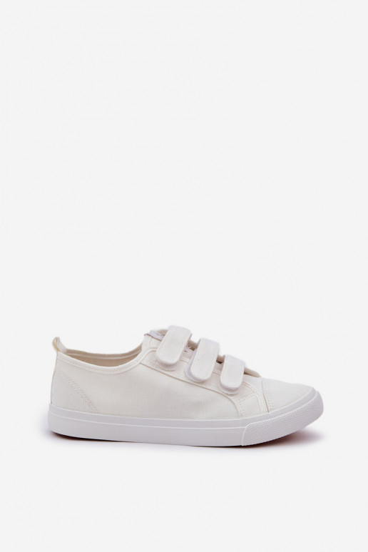 Jeugd platte sneakers met zelfklevende bevestigingsmiddelen Initte kleur Dilan Jeugd platte sneakers met zelfklevende bevestigingsmiddelen Initte kleur Dilan