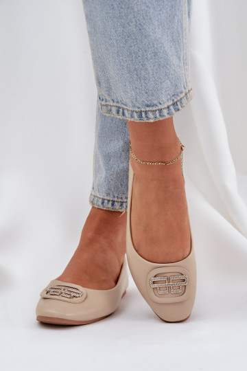 Ballerines Sur une semelle plate avec des ornements beige Ainoria 2