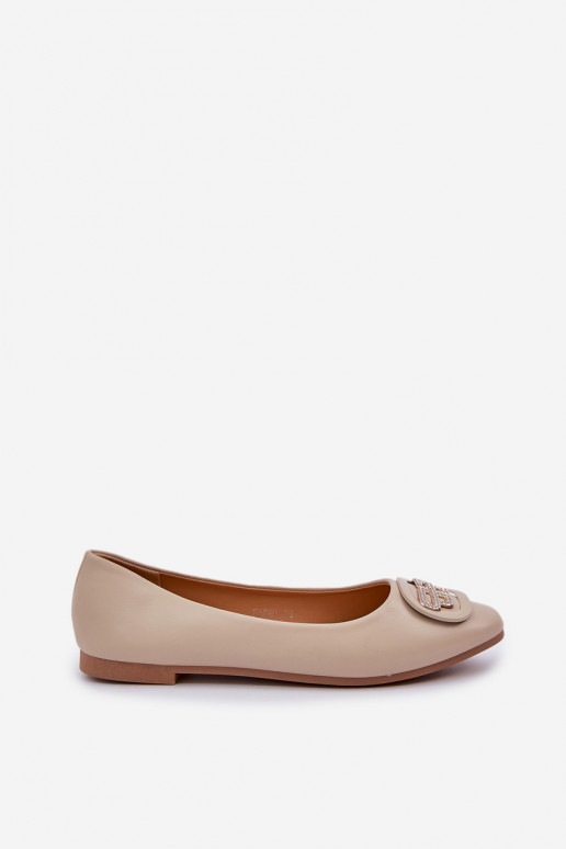 Ballerinas Op een platte zool met ornamenten beige Ainoria Ballerinas Op een platte zool met ornamenten beige Ainoria