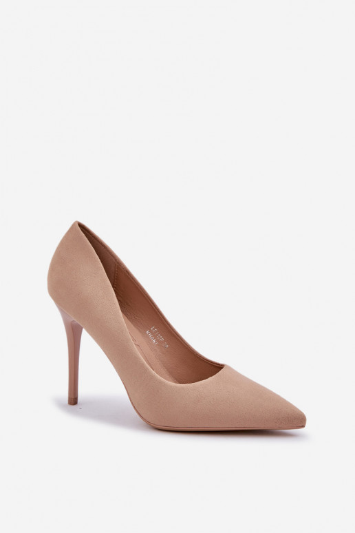 Modèle classique chaussures à talons hauts Z en daim écologiqueu beige Activévinda