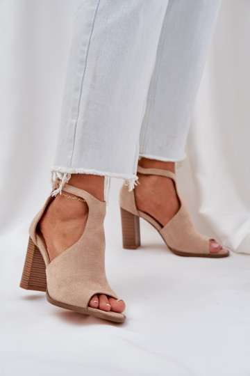 Sandalen mit Absätzen Z aus Öko-INildlederu Beige Lanadriena