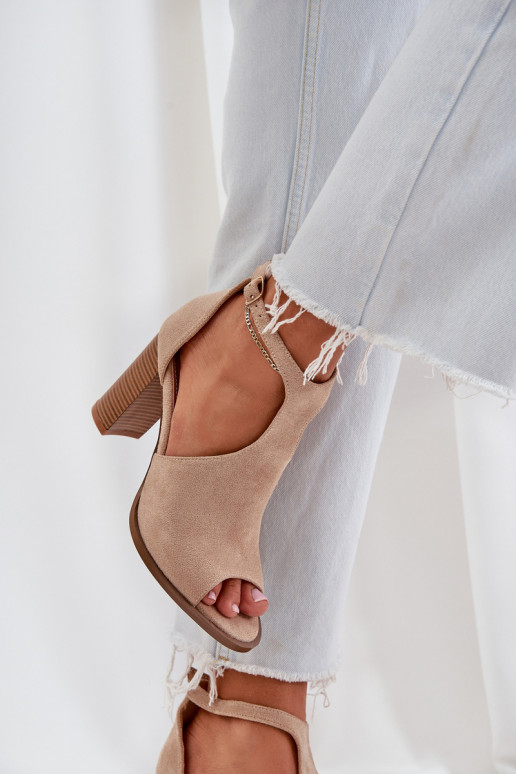 Sandalen mit Absätzen Z aus Öko-INildlederu Beige Lanadriena Sandalen mit Absätzen Z aus Öko-INildlederu Beige Lanadriena