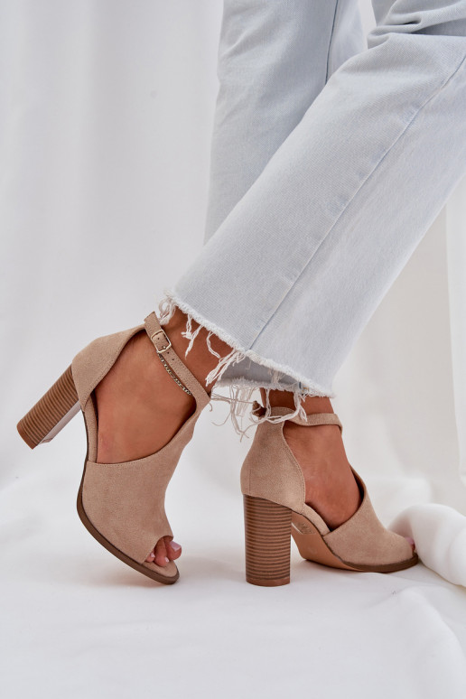 Sandalen mit Absätzen Z aus Öko-INildlederu Beige Lanadriena Sandalen mit Absätzen Z aus Öko-INildlederu Beige Lanadriena