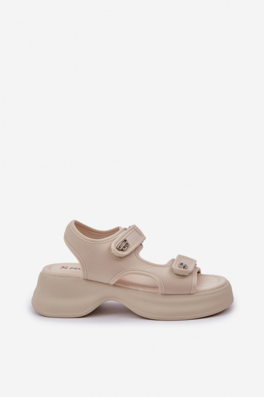 materiaal LichtgeInicht sandalen met platform ivoor Deniffia materiaal LichtgeInicht sandalen met platform ivoor Deniffia