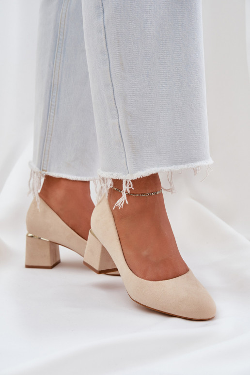 Eko Suede schoenen met hakken beige Veniffia