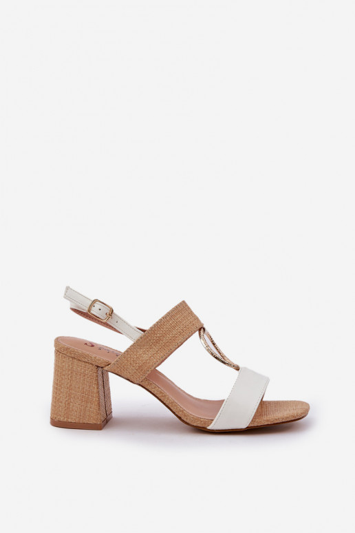Sandalen Ermöglicht SłupkoZuym Obcasie INeiß-Beige Afleeria Sandalen Ermöglicht SłupkoZuym Obcasie INeiß-Beige Afleeria