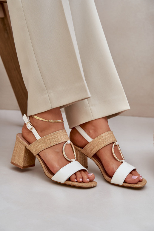 Sandalen Ermöglicht SłupkoZuym Obcasie INeiß-Beige Afleeria Sandalen Ermöglicht SłupkoZuym Obcasie INeiß-Beige Afleeria