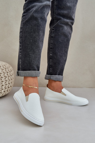 Un modèle convaincant Eko Peau Féminin Baskets chaussures décontractées avec une note couleur ivoire Zalinne 2