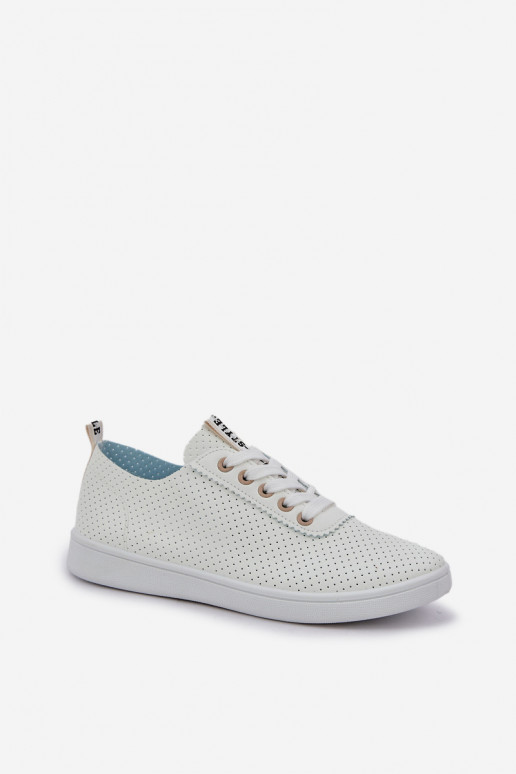 Durchbrochene Damen-Schnürsneaker elfenbeinfarbe Carinel Durchbrochene Damen-Schnürsneaker elfenbeinfarbe Carinel