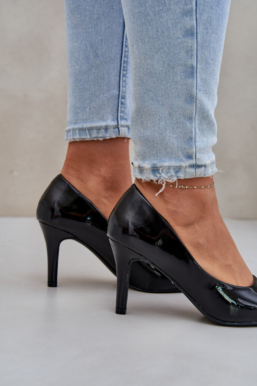 hochhackige Schuhe Z mit Lackeffektj Eko Skóry schZuarze Farbe Sanalitia hochhackige Schuhe Z mit Lackeffektj Eko Skóry schZuarze Farbe Sanalitia