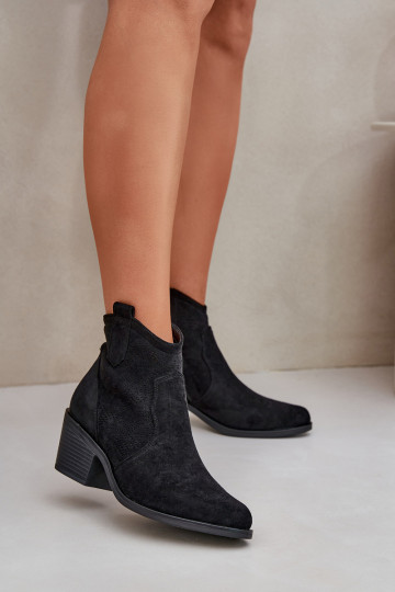 bottes style coÀboy Au Château Eko Daim ajouré S.Barski HY51-061 couleur noire 2