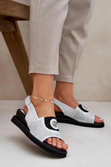 Sandales pour femmes avec une plateforme couleur argent Isnnoria 2
