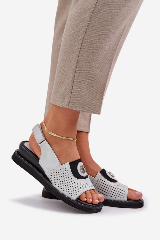 Dames sandalen met platform zilvere kleur Isnnoria Dames sandalen met platform zilvere kleur Isnnoria