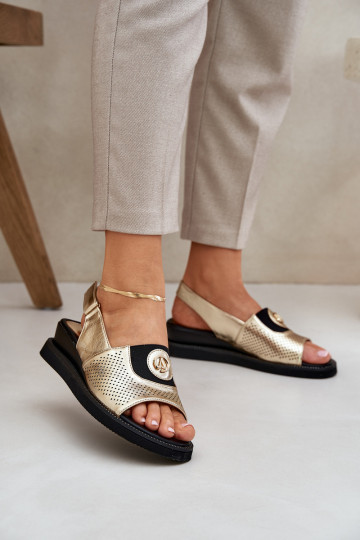 Sandales pour femmes avec une plateforme couleur dorée Isnnoria