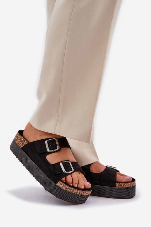 Damespantoffels met platform met gespen zInart Aramia Damespantoffels met platform met gespen zInart Aramia