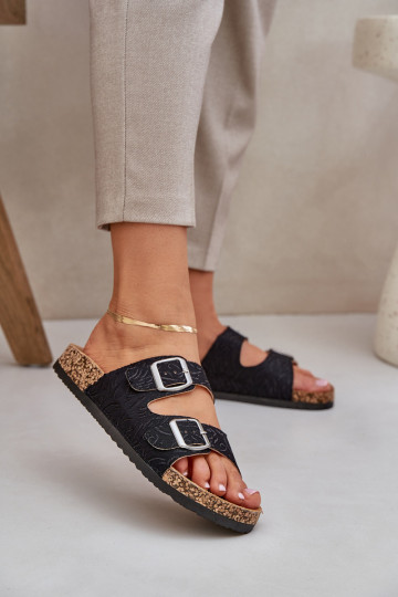 materiaal Slippers Op een kurkzool met gespen zInart Atera