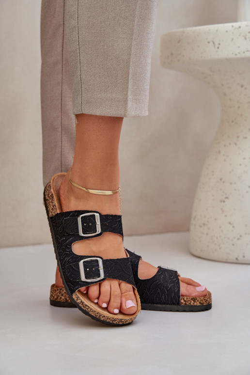 materiaal Slippers Op een kurkzool met gespen zInart Atera materiaal Slippers Op een kurkzool met gespen zInart Atera