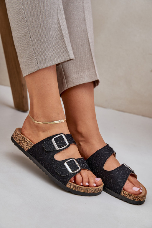 materiaal Slippers Op een kurkzool met gespen zInart Atera materiaal Slippers Op een kurkzool met gespen zInart Atera