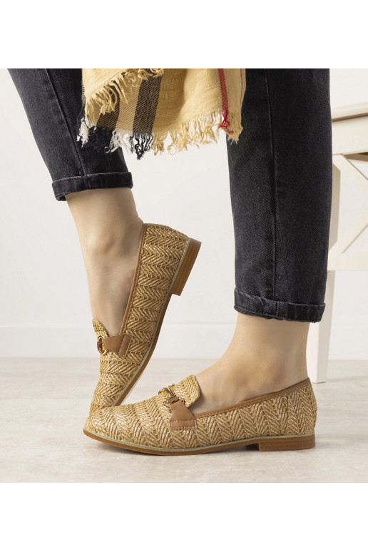 Mocassins tressés camel avec boucle...