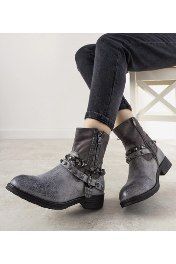 Graue Stiefeletten mit... 2