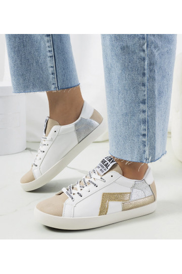 Amaal hvide skinnende sneakers