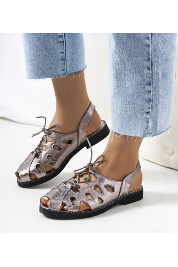 Sandales à lacets Vlis grises