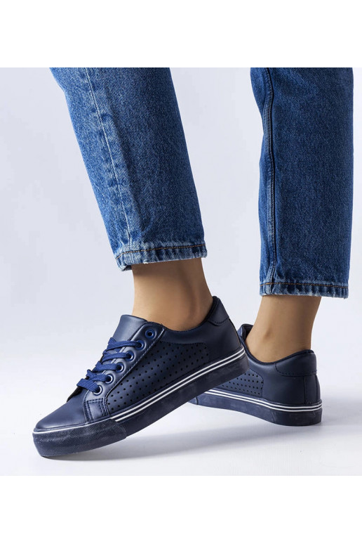 Marineblå Joffre øko-læder sneakers