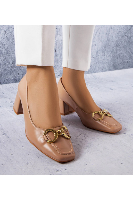 Neufville Beige Square Toe Pumps