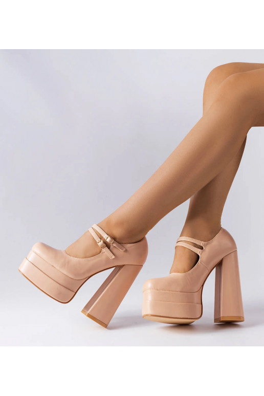Beige højhælede pumps Chouinard