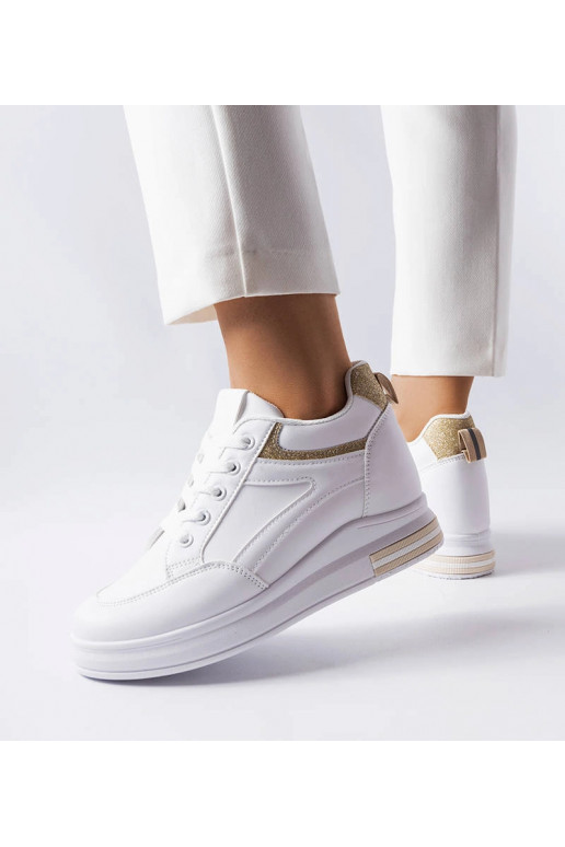 Weiße Sneakers mit Glitzereinsätzen...