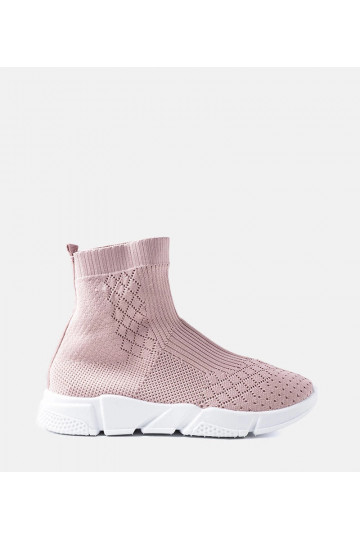 Baskets chaussettes roses...